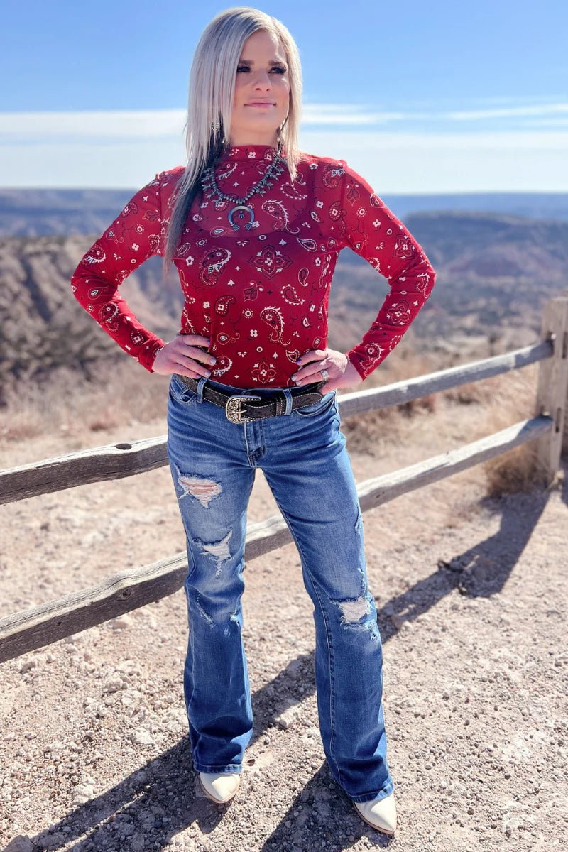 Sterling Kreek Bandana Babe Mesh Top | gussieduponline