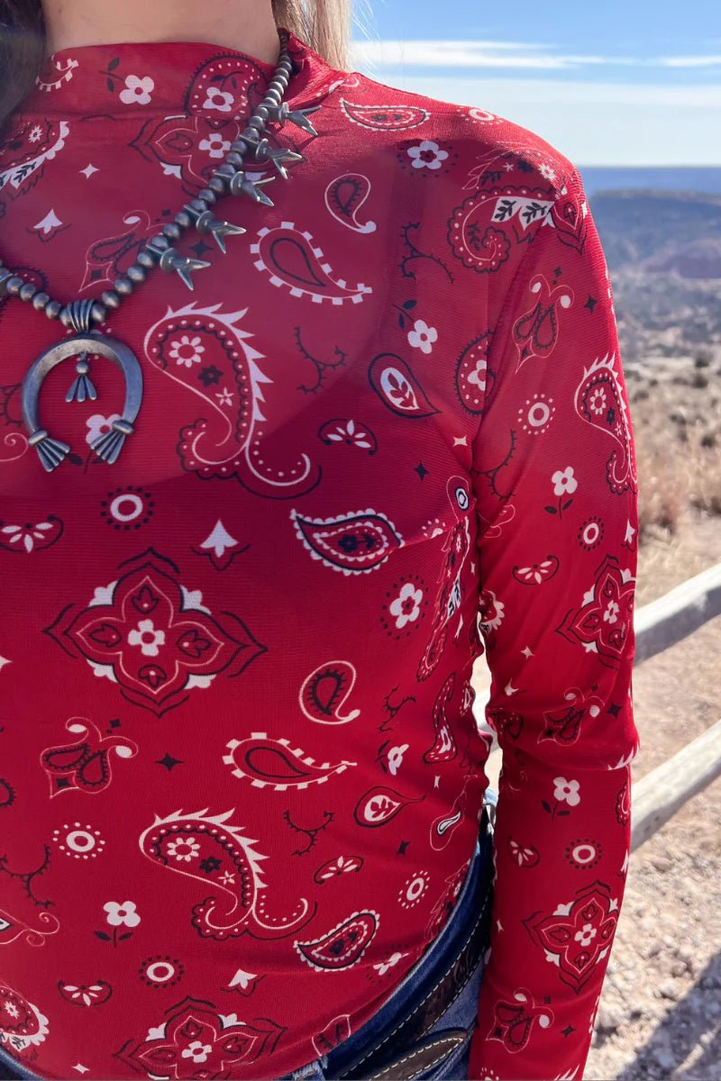 Sterling Kreek Bandana Babe Mesh Top | gussieduponline