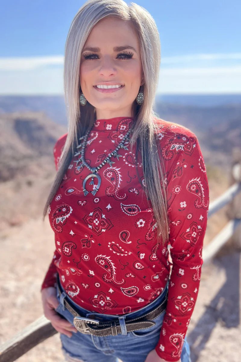 Sterling Kreek Bandana Babe Mesh Top | gussieduponline