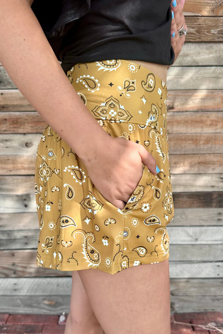 Sterling Kreek Bandana Babe Yellow Shorts