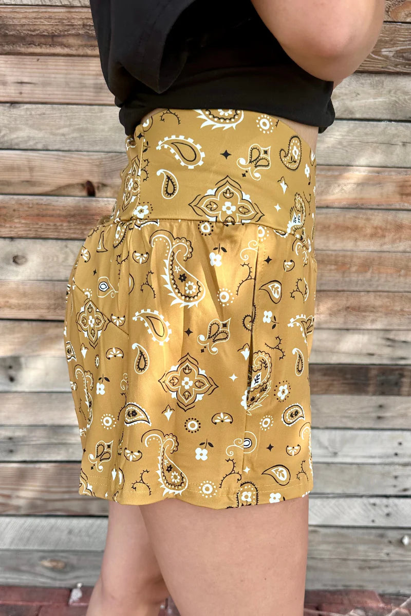 Sterling Kreek Bandana Babe Yellow Shorts