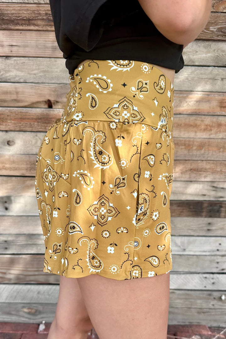 Sterling Kreek Bandana Babe Yellow Shorts