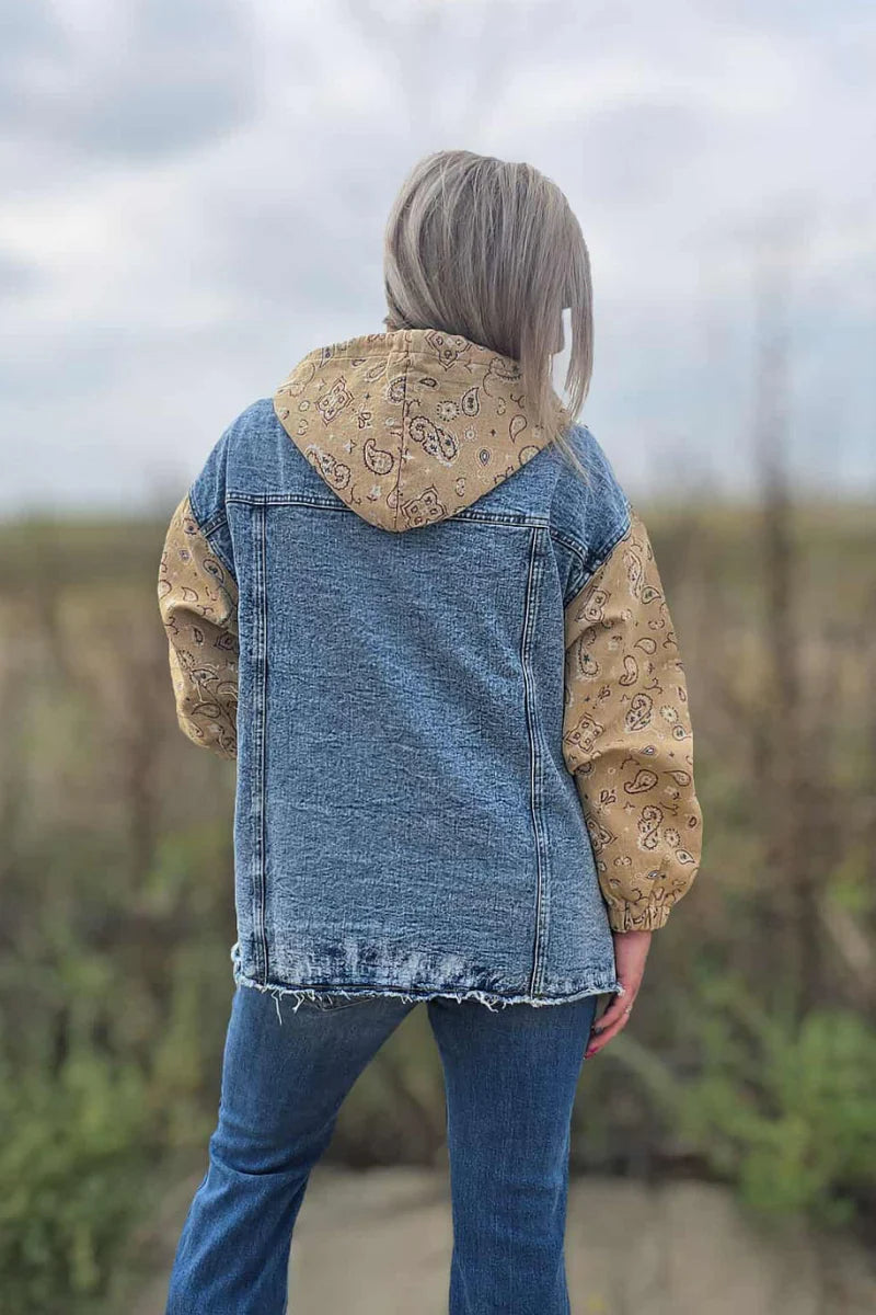 Sterling Kreek Bandana Country Denim Shacket