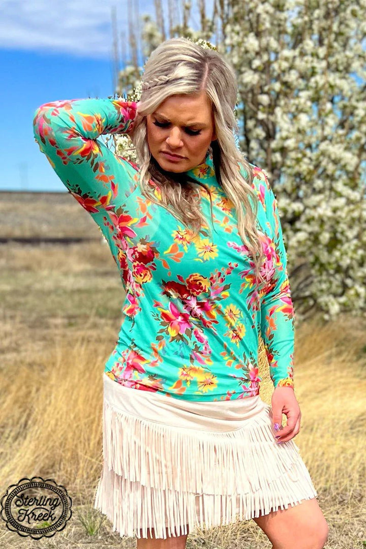 Floral Queen Mesh Top | gussieduponline