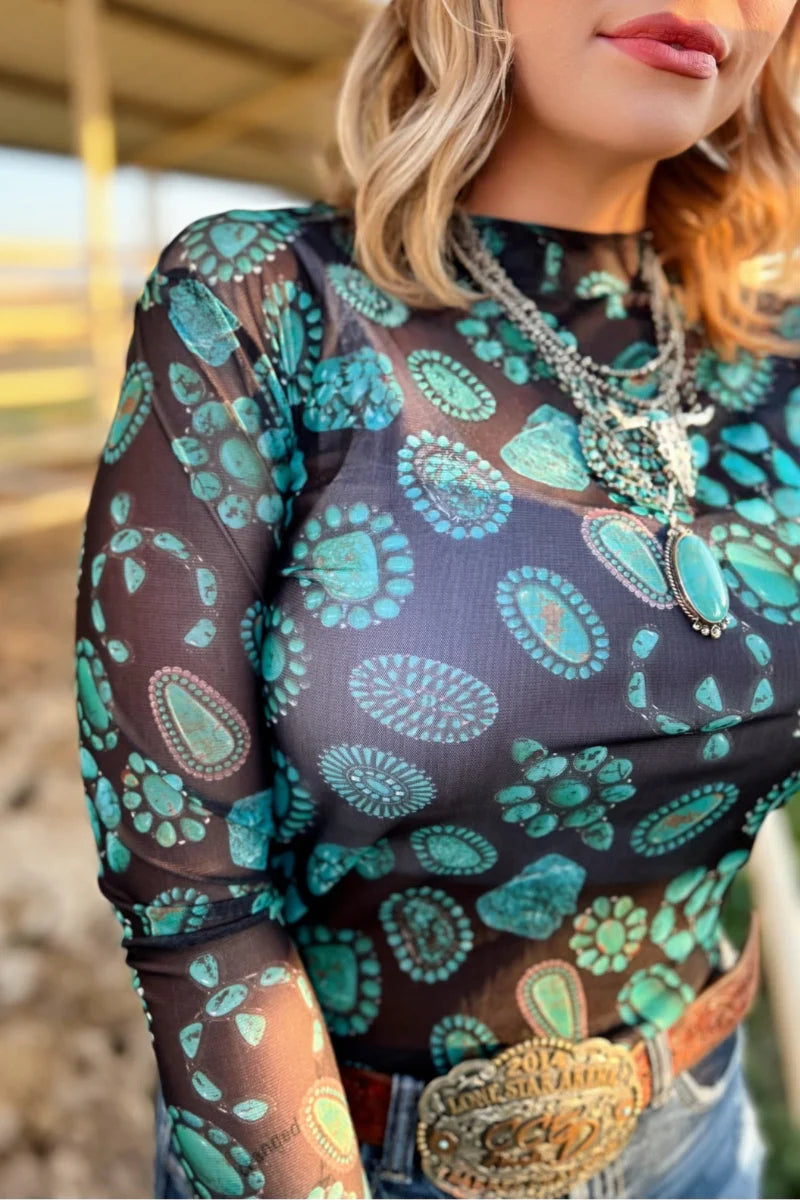Sterling Kreek Forever In Turquoise Top