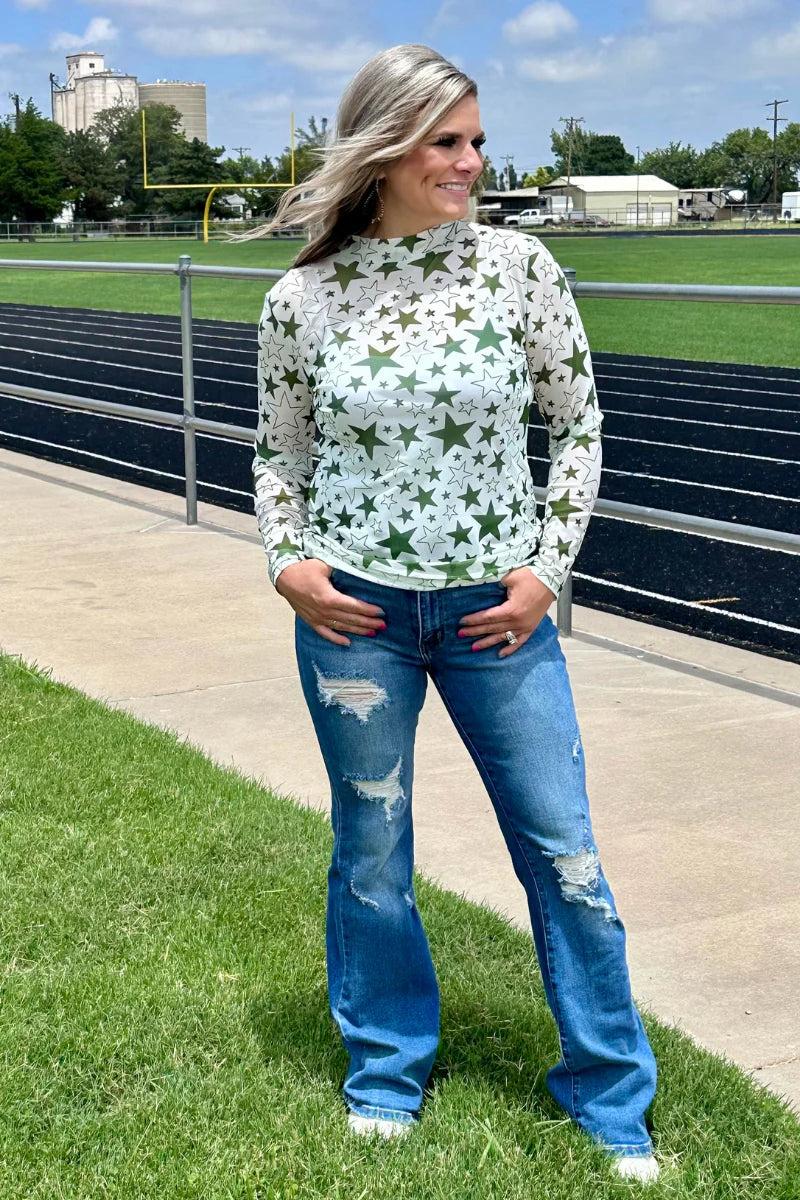 Sterling Kreek Go Team Go Green Mesh Top