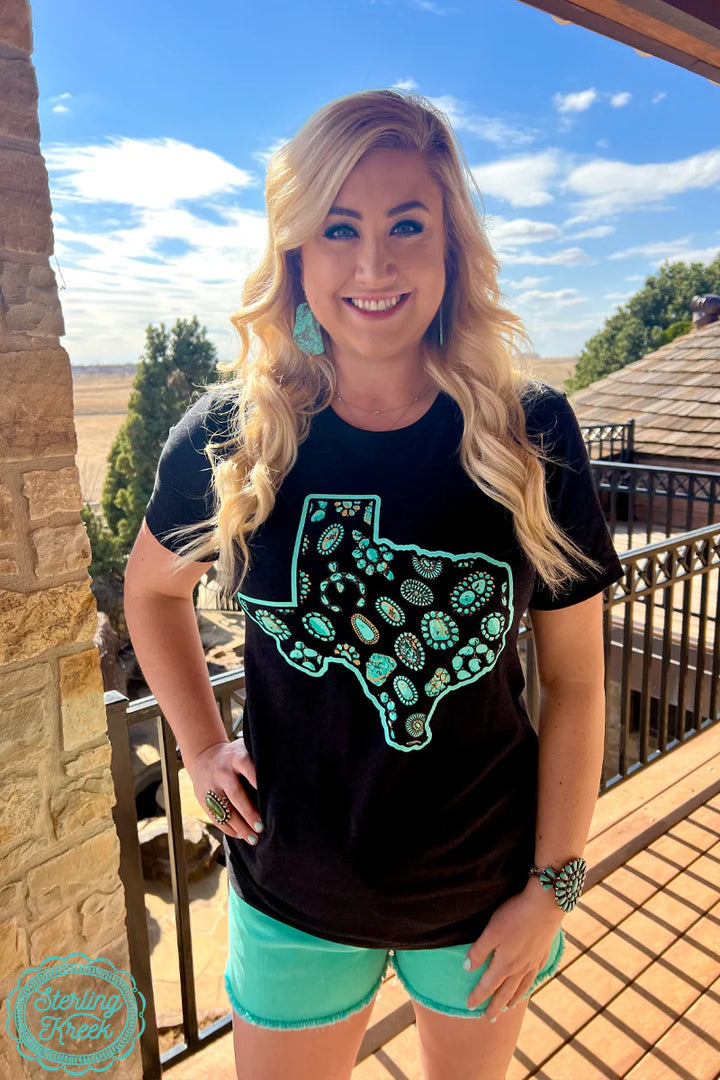 Sterling Kreek Texas In Turquoise Tee
