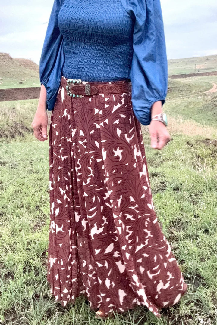 Sterling Kreek Tooled In Paradise Maxi Skirt