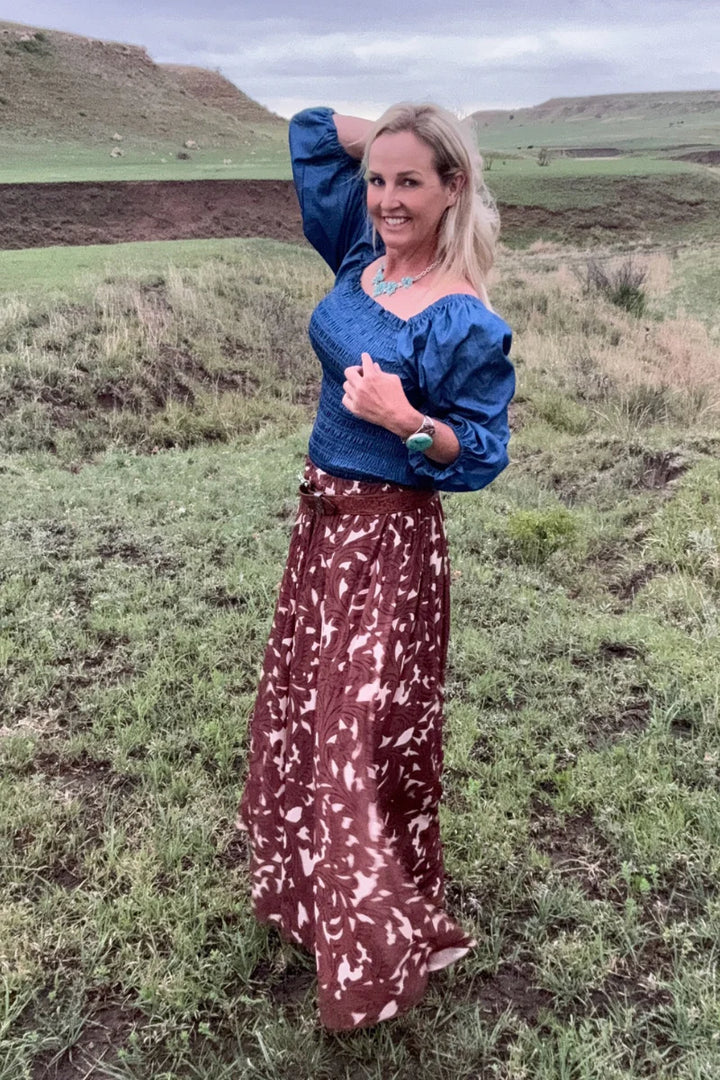 Sterling Kreek Tooled In Paradise Maxi Skirt