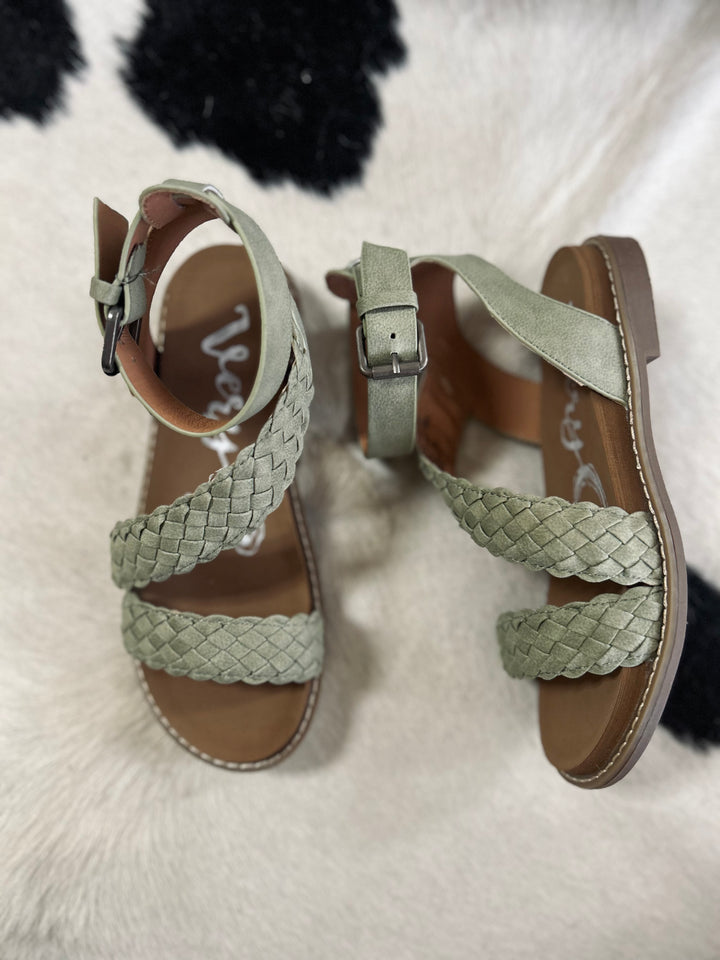 Sylvie Sage Braided Strap Sandals*