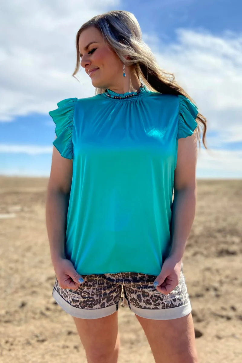 Sterling Kreek Turquoise Babydoll Top