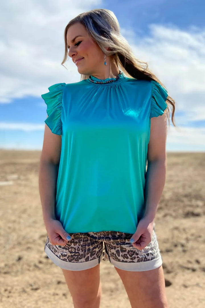 Sterling Kreek Turquoise Babydoll Top