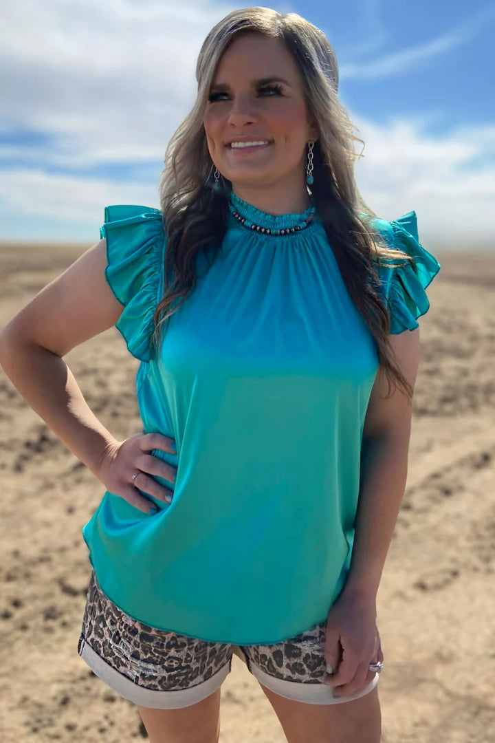 Sterling Kreek Turquoise Babydoll Top