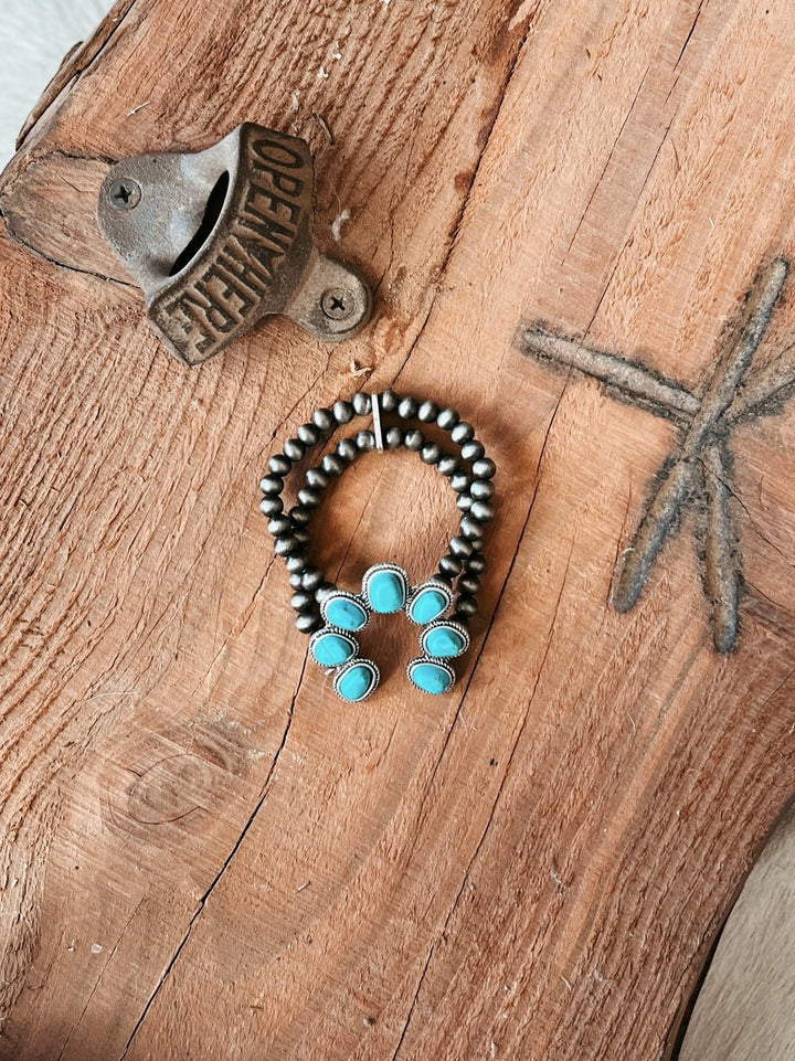 Turquoise Squash Double Strand Stretch Bracelet | gussieduponline