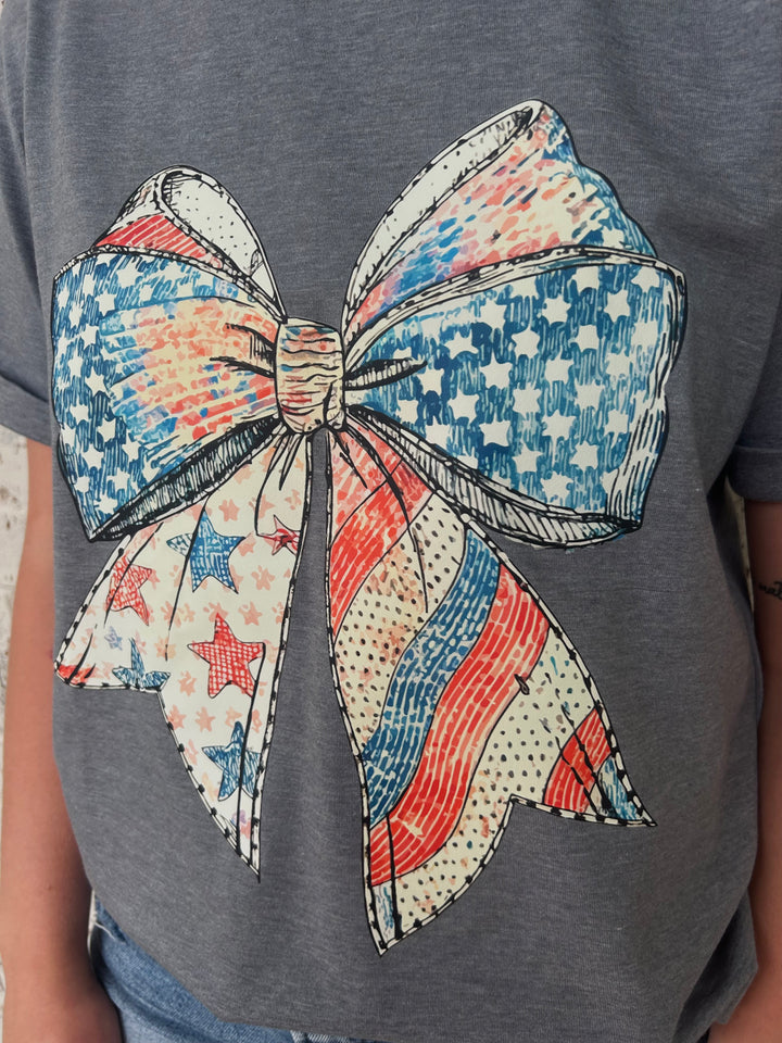 US Flag Bow Graphic Tee*