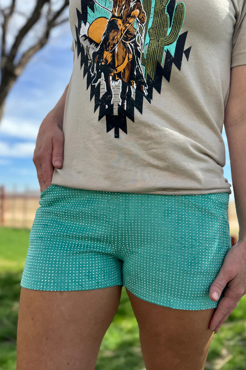 Sterling Kreek Jitterbug Turquoise Shorts