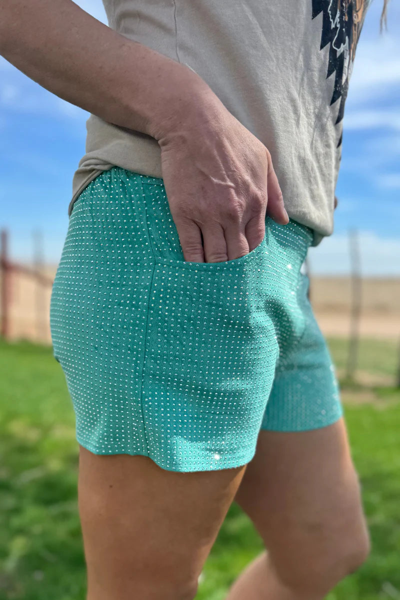 Sterling Kreek Jitterbug Turquoise Shorts