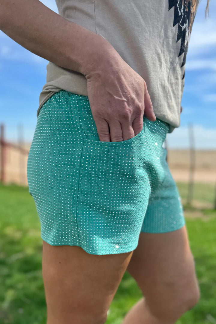 Sterling Kreek Jitterbug Turquoise Shorts