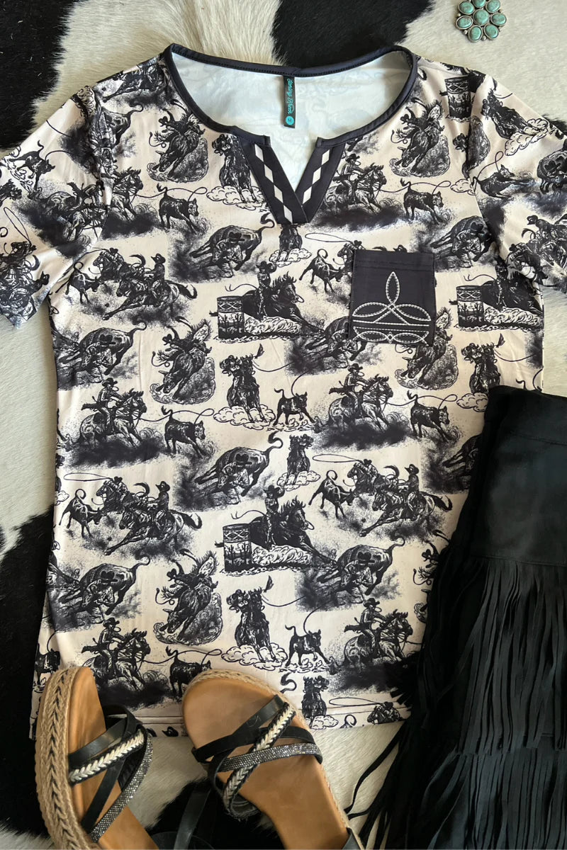 Sterling Kreek Rodeo Road Bootstitch Top