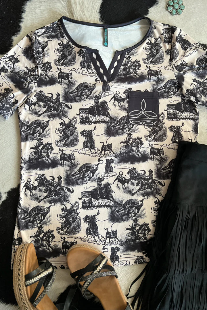Sterling Kreek Rodeo Road Bootstitch Top