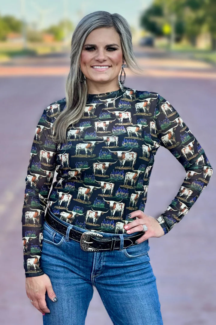 Sterling Kreek Somewhere In Texas Mesh Top