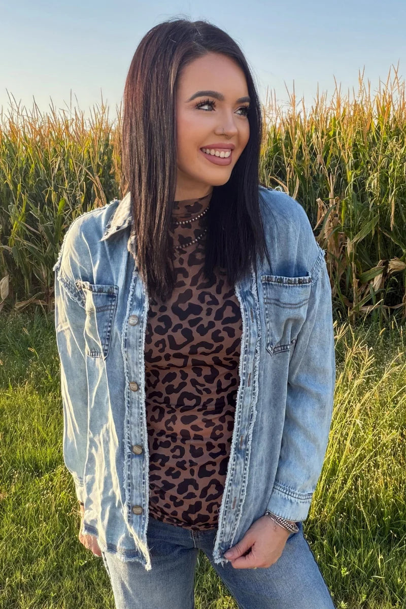 Studded Denim Shacket