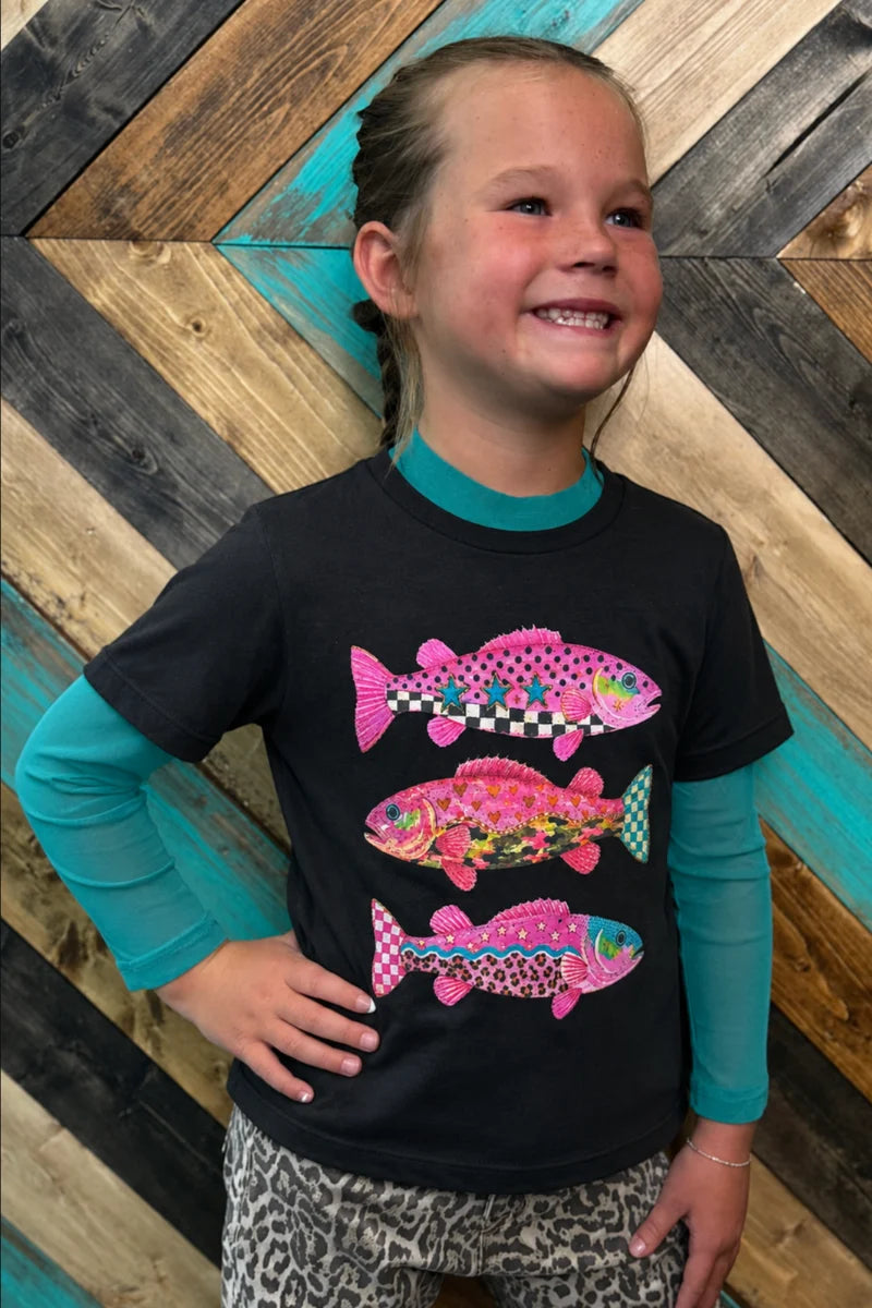 KIDS Meshed Out Turquoise Top