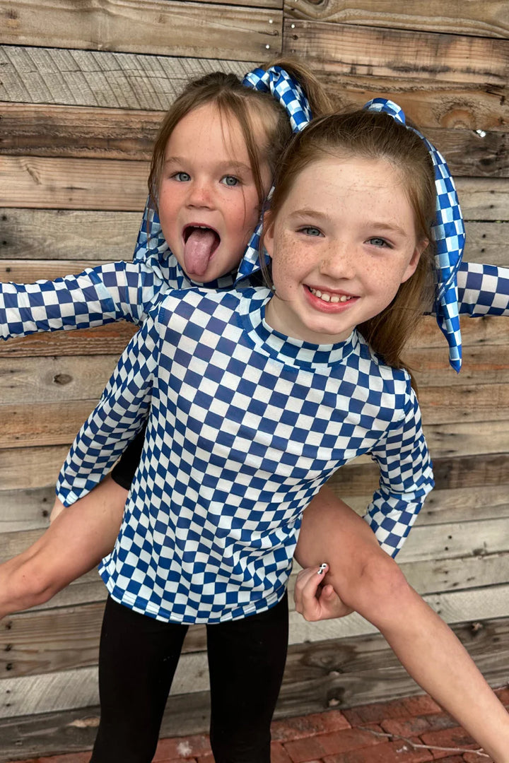 KIDS Pep Rally Blue Mesh Top