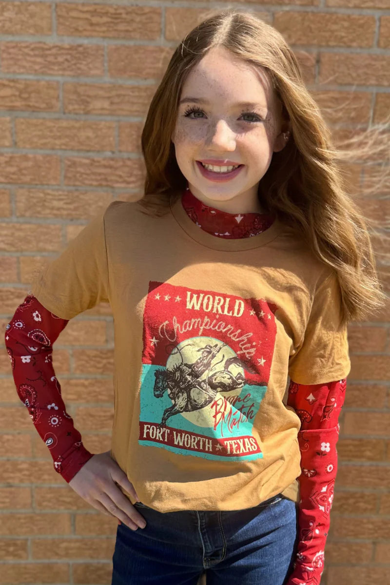 KIDS Sterling Kreek Bandana Babe Red Mesh Top