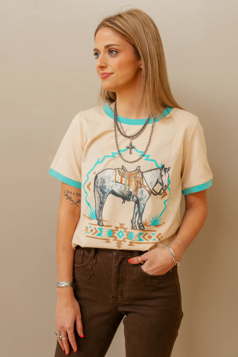 Sterling Kreek Turquoise Trail Ringer Tee