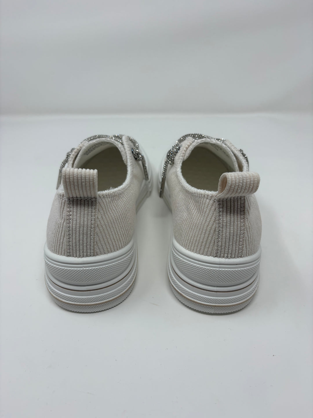 Very G Cream Corduroy Sparkle Sneakers