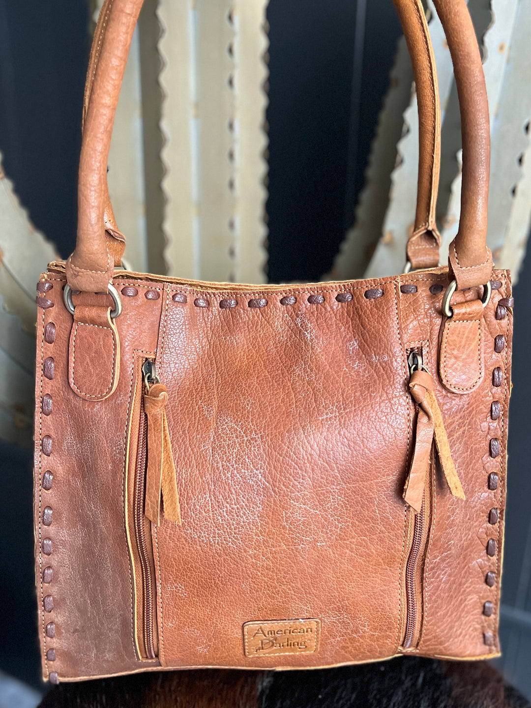 Vintage Hand Painted Leather Bag