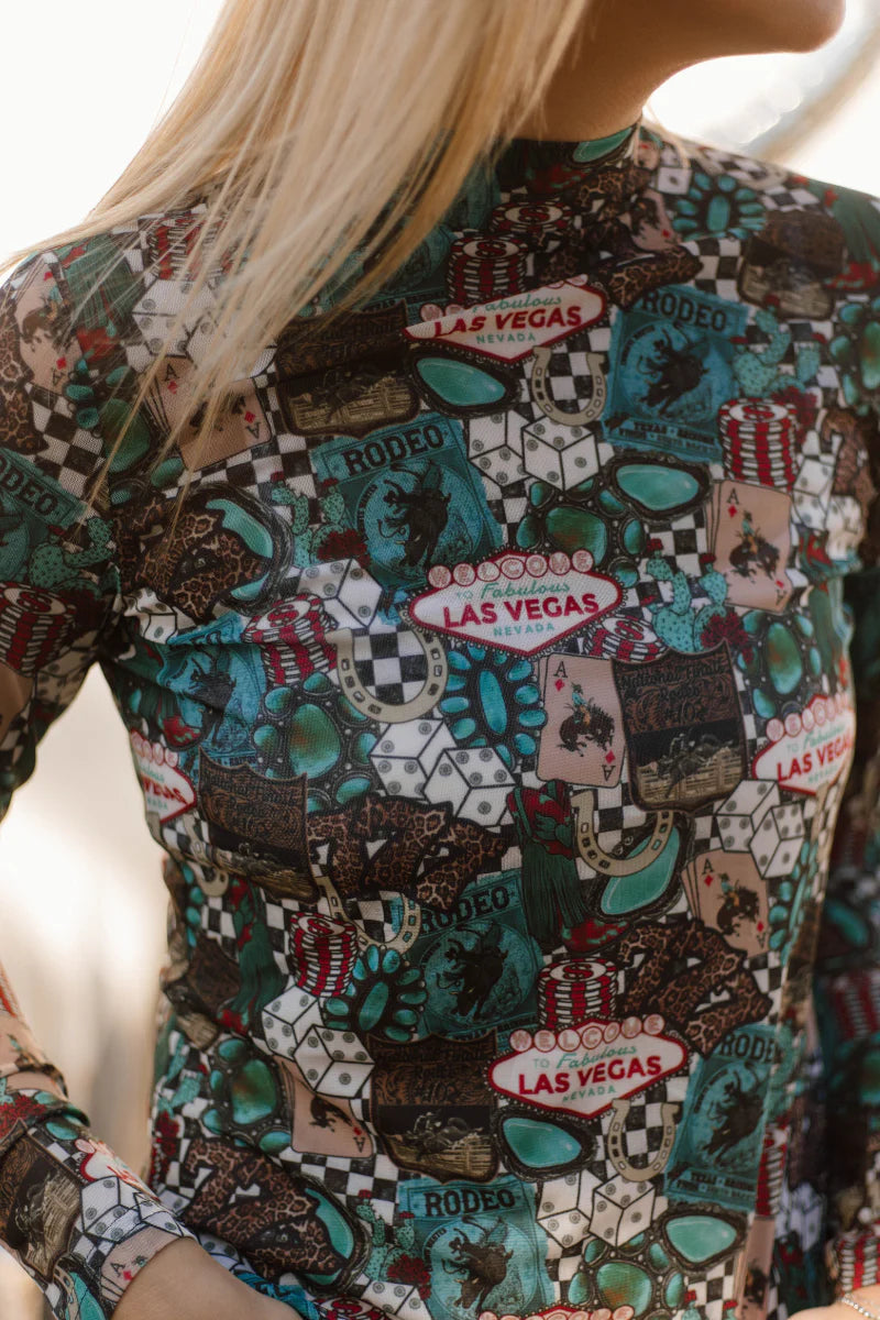 Sterling Kreek Viva Las Cowgirl Mesh Top