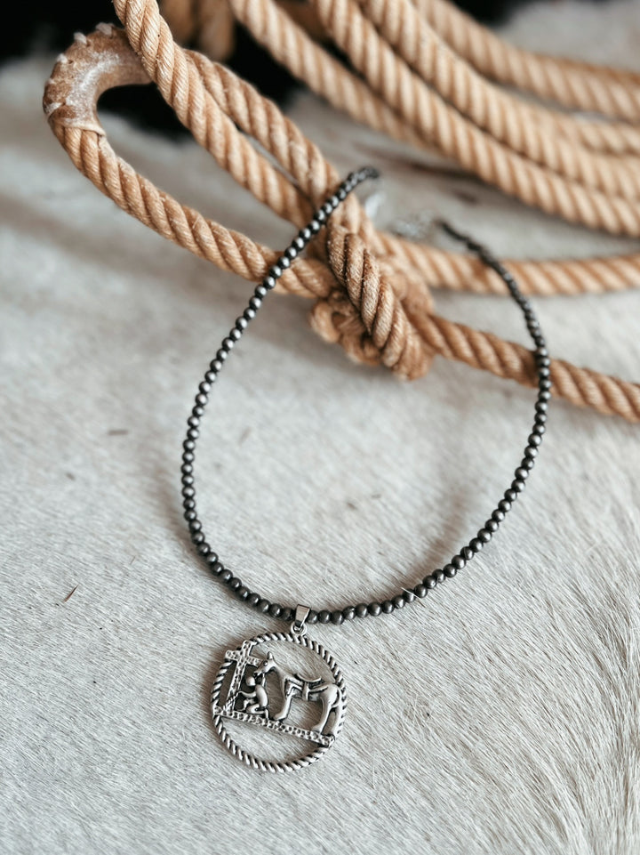 Western Cowgirl Prayer Beaded Necklace
