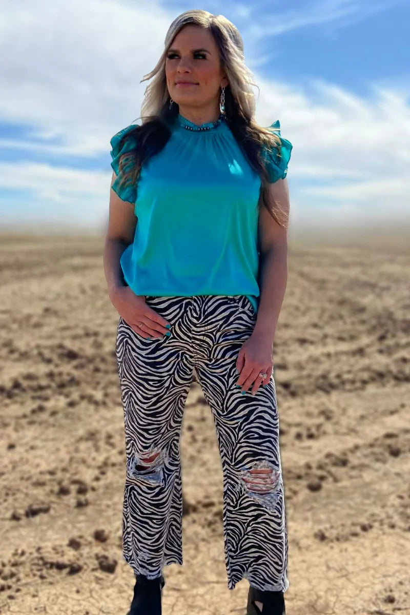 Sterling Kreek Turquoise Babydoll Top