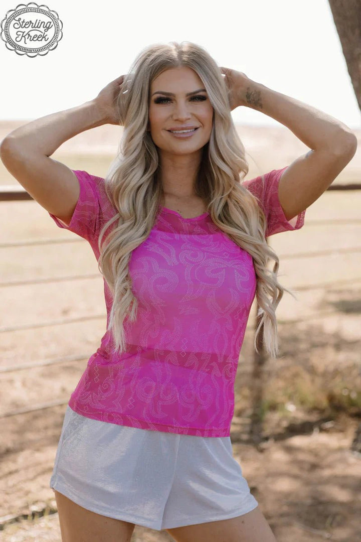 PLUS Sterling Kreek Let's Go Girls Mesh Top | gussieduponline