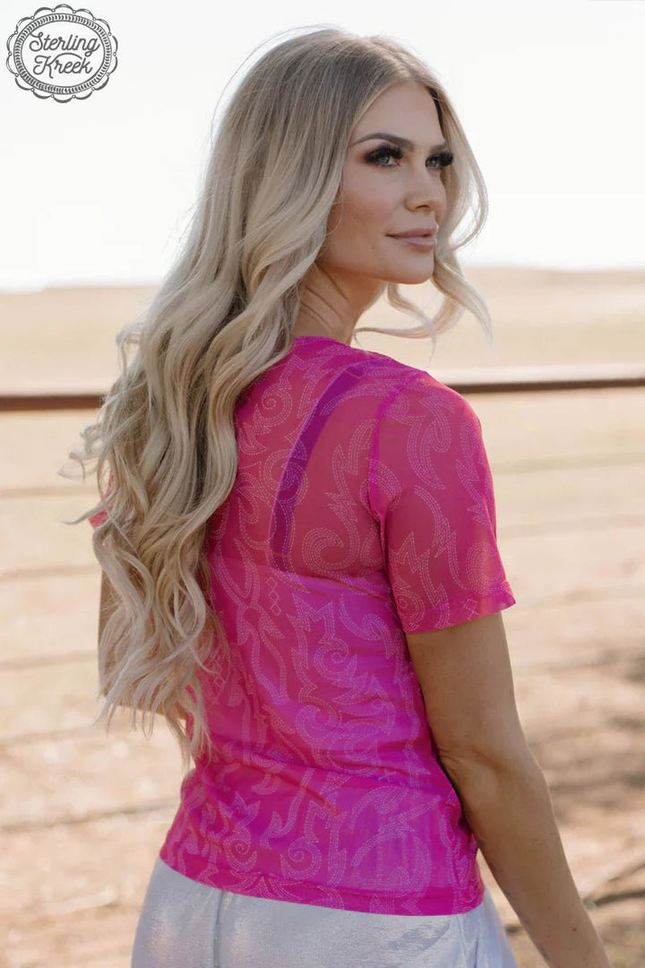 PLUS Sterling Kreek Let's Go Girls Mesh Top | gussieduponline