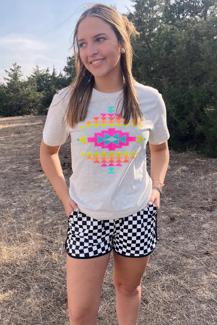 Sterling Kreek Neon Wild West Aztec Tee