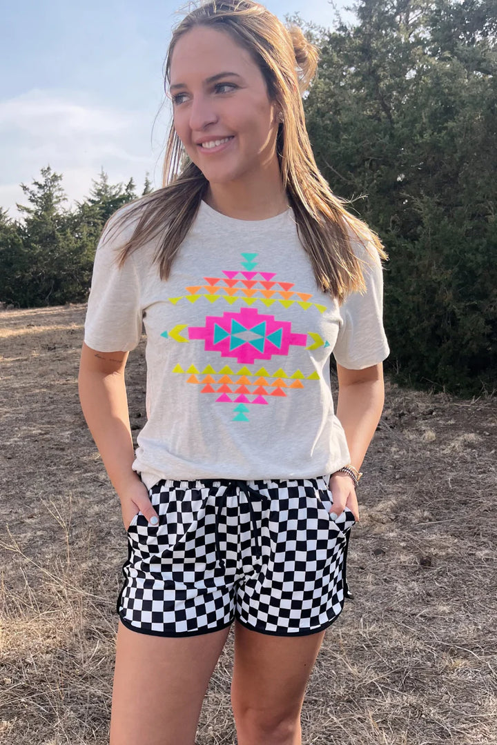 Sterling Kreek Neon Wild West Aztec Tee