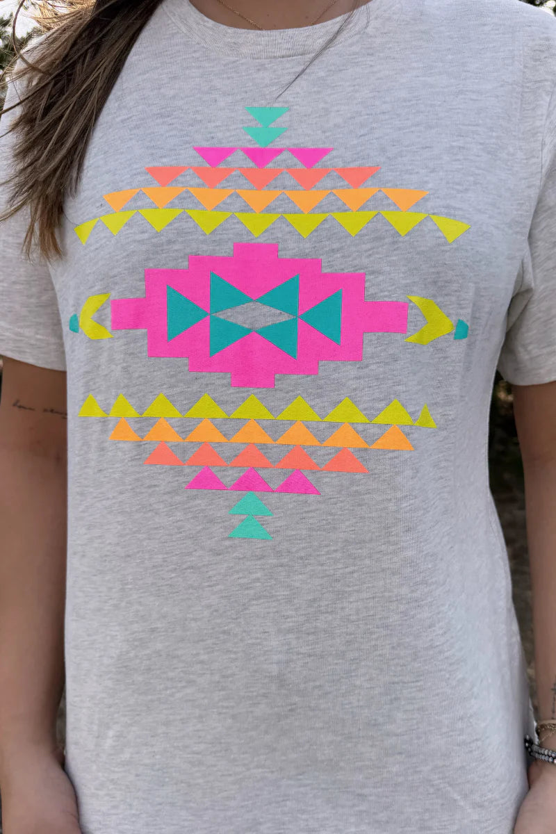 Sterling Kreek Neon Wild West Aztec Tee