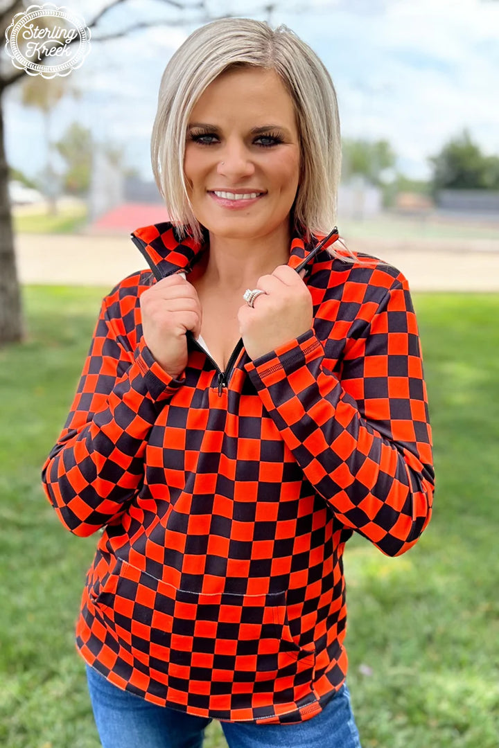 Sterling Kreek Orange & Black Pep Rally Pullover