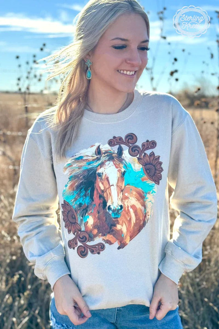Plus Painted Pony Sweater | gussieduponline