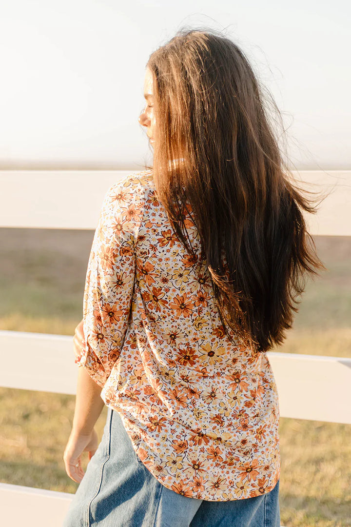 Sterling Kreek Fall Flowers Top