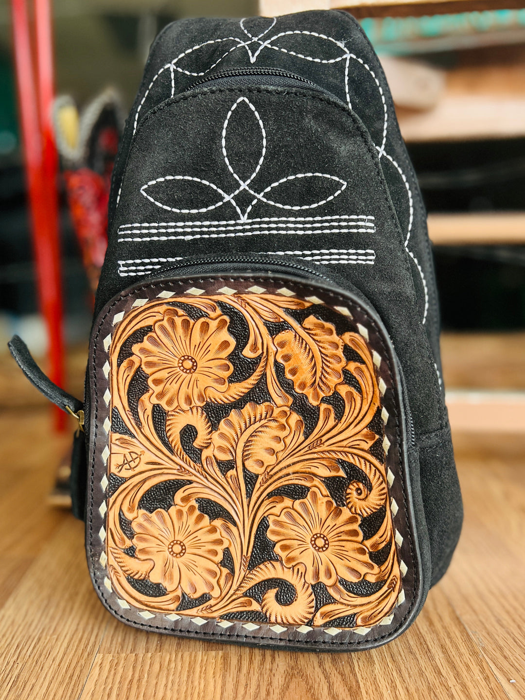 Darling Western Boot Stitch Backpack | gussieduponline