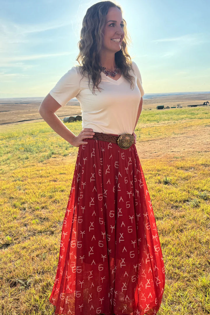 Sterling Kreek Red Dirt Branded Maxi Skirt