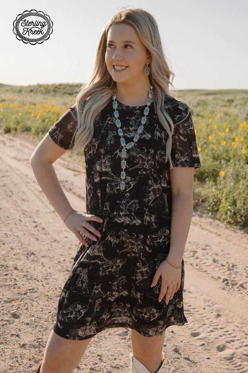 Sterling Kreek Rodeo Road Mesh Dress | gussieduponline