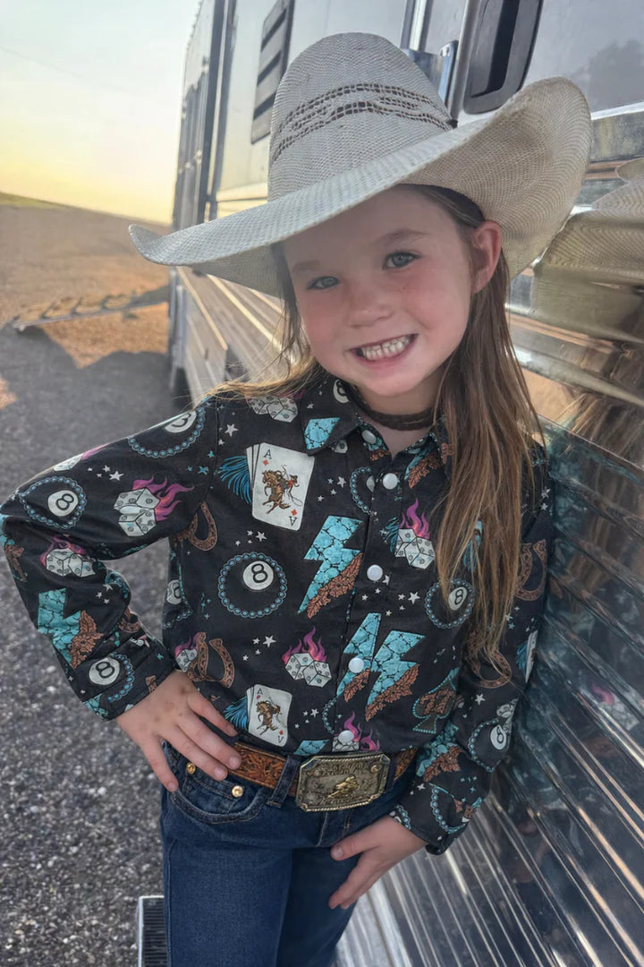 KIDS Sterling Kreek Cowgirl Charm Button Up