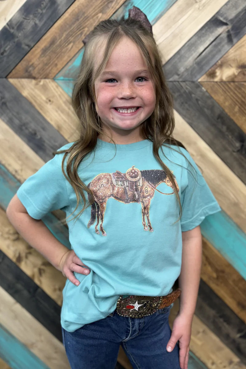 KIDS Rhinestone Cowhorse Tee
