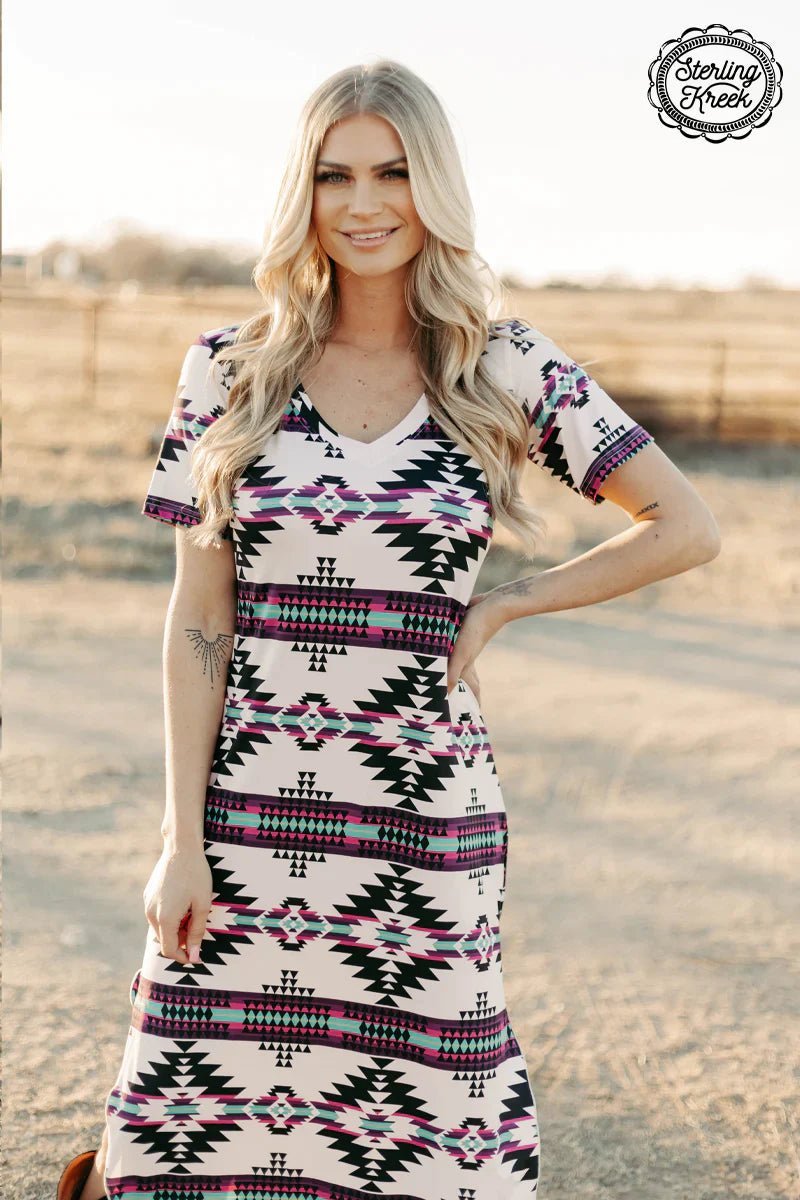 Plus Aztec Outskirts Maxi Dress | gussieduponline