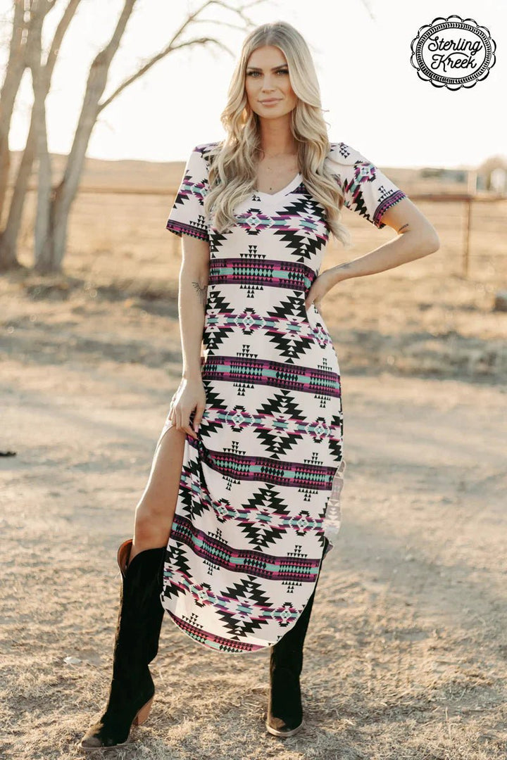 Plus Aztec Outskirts Maxi Dress | gussieduponline